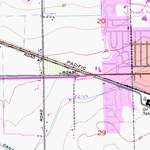 Topographic Map of Tracy Fire Department Station 91, CA