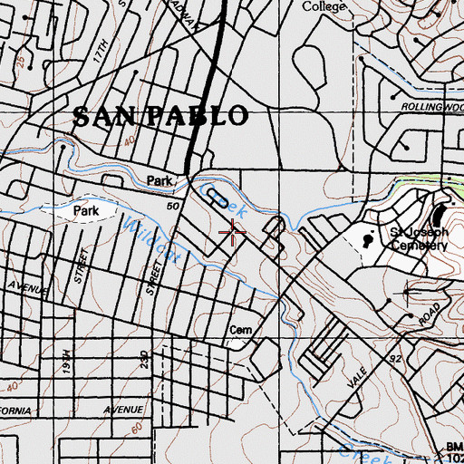 Topographic Map of Contra Costa County Fire Protection District Station 70, CA