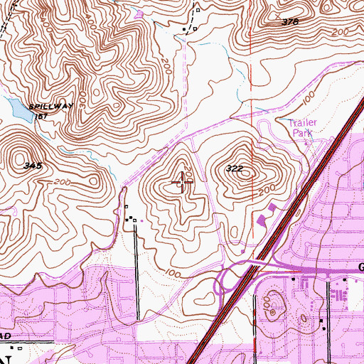 Topographic Map of Fairfield Fire Department Station 40, CA