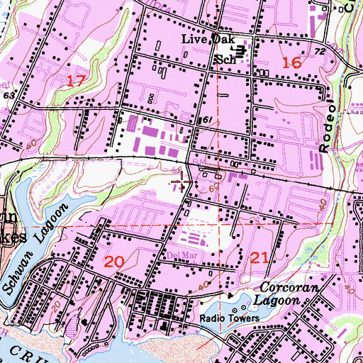 Topographic Map of Central Fire Protection District of Santa Cruz County Station 1, CA