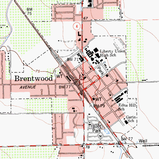 Topographic Map of East Contra Costa Fire Protection District Station 54, CA