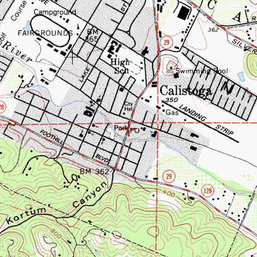 Topographic Map of Calistoga Fire Department, CA