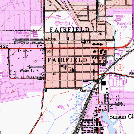 Topographic Map of Suisun Fire Protection District, CA