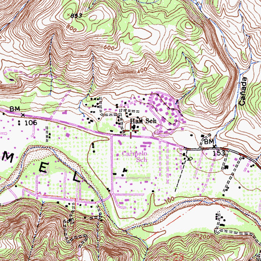 Topographic Map of Carmel Valley Fire Protection District Mid - Valley, CA