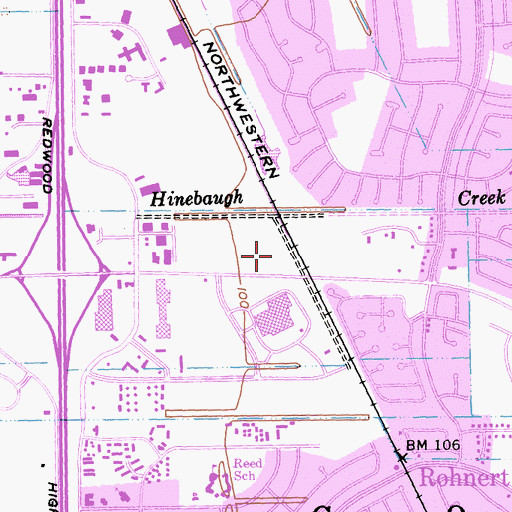 Topographic Map of Rohnert Park Fire Division Main Station, CA