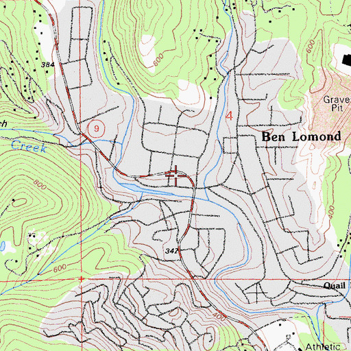 Topographic Map of Ben Lomond Fire Protection District, CA