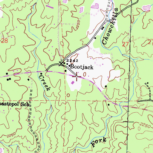 Topographic Map of Mariposa County Fire Department Company 37 Bootjack, CA