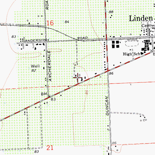 Topographic Map of Linden - Peters Rural Fire Protection District, CA