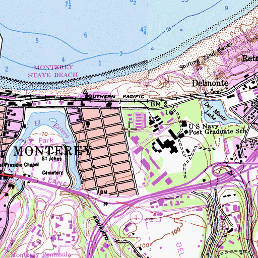 Topographic Map of Naval Postgraduate School Fire Station, CA