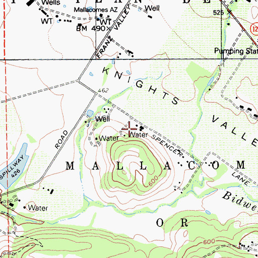 Topographic Map of Knights Valley Volunteer Fire Company, CA