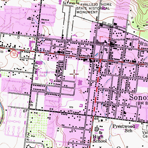 Topographic Map of Sonoma Valley Fire and Rescue Authority Station 1 Headquarters, CA