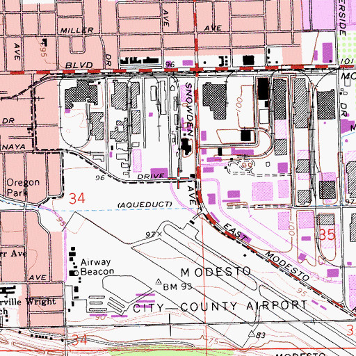 Topographic Map of Stanislaus Consolidated Fire Protection District Station 31, CA