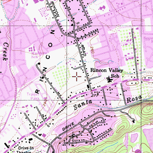 Topographic Map of Rincon Valley Fire Protection District Rincon Station, CA