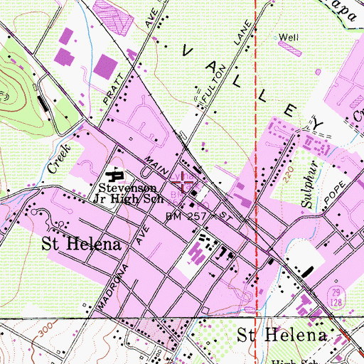 Topographic Map of Saint Helena Fire Department, CA
