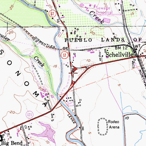 Topographic Map of Schell - Vista Fire Protection District Station 1 Headquarters, CA