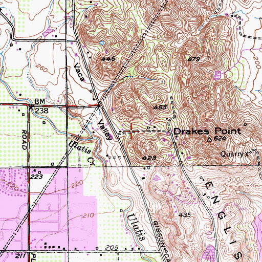 Topographic Map of Vacaville Fire Protection District Station 64, CA
