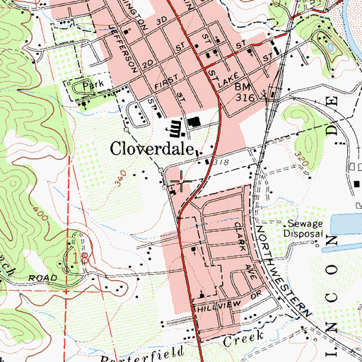 Topographic Map of Cloverdale Fire Protection District, CA