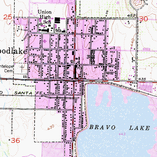 Topographic Map of Tulare County Fire Department Battalion 1 Woodlake Fire Station 12, CA