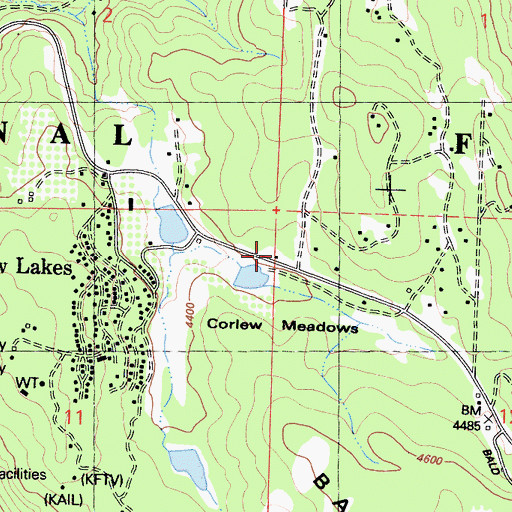 Topographic Map of Bald Mountain Volunteer Fire Department, CA