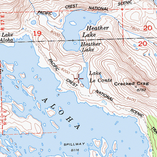 Topographic Map of Lake Le Conte, CA