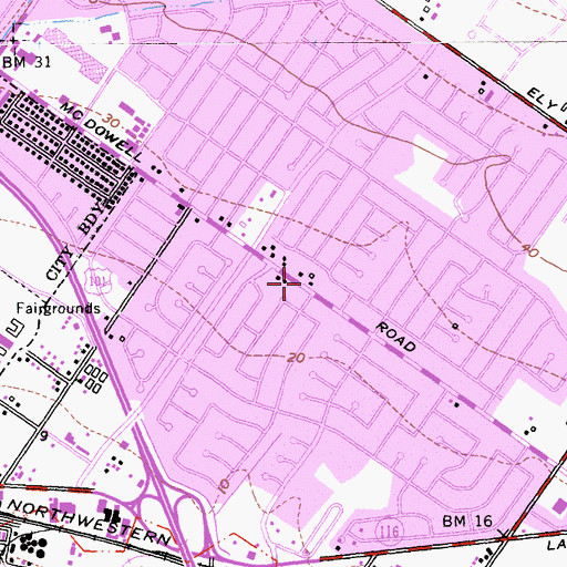 Topographic Map of Petaluma Fire Department Station 3, CA