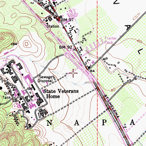 Topographic Map of Napa County Fire Department Station 12 Yountville, CA