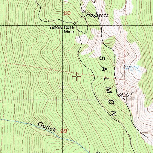 Topographic Map of Le Roy Mine, CA