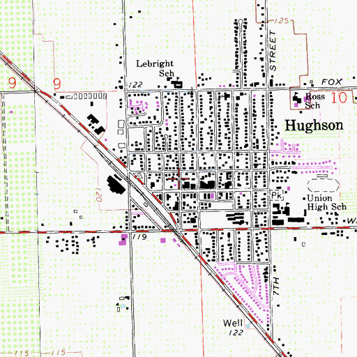 Topographic Map of Hughson Fire Department, CA