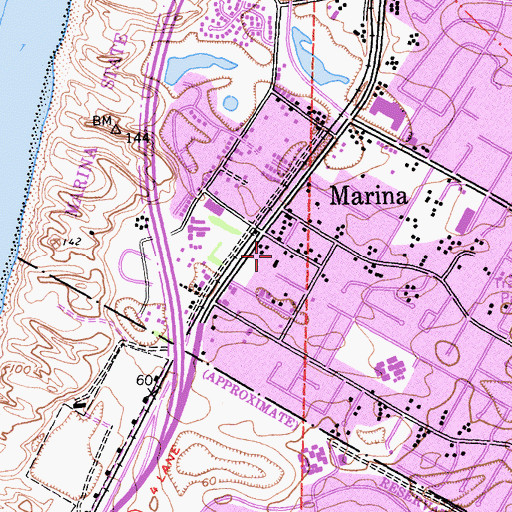 Topographic Map of Marina Fire Department, CA