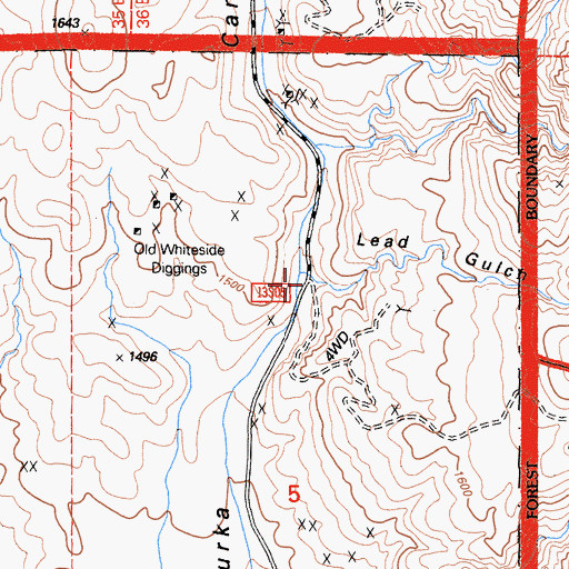 Topographic Map of Lead Gulch, CA