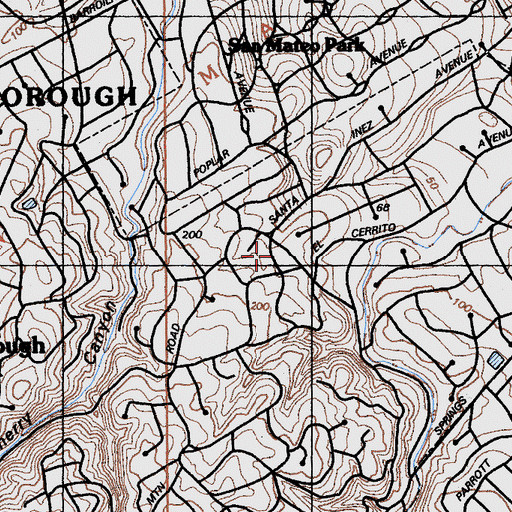Topographic Map of Central County Fire Department Station 32, CA