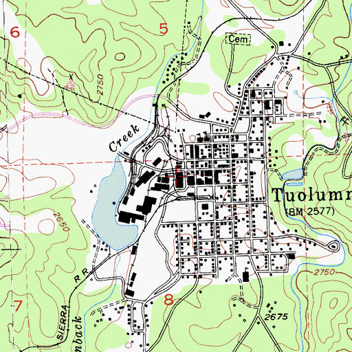 Topographic Map of Tuolumne City Fire Protection District 73, CA