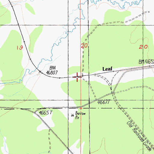 Topographic Map of Leaf, CA