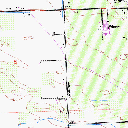 Topographic Map of Ripon Consolidated Fire District Station 2, CA