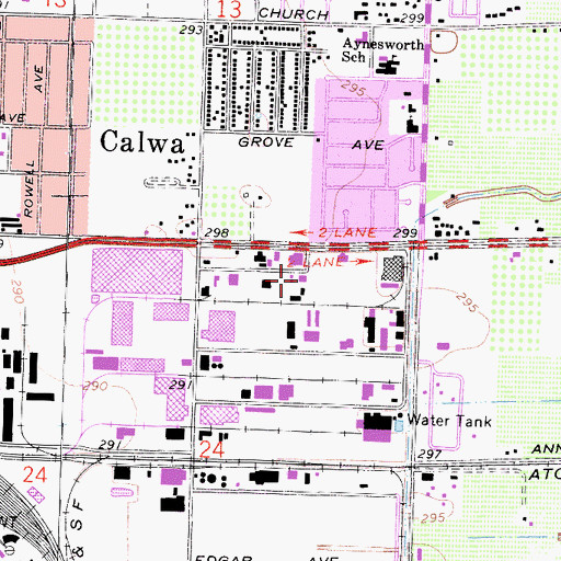 Topographic Map of Fresno County Fire Protection District Station 87 South Fresno, CA
