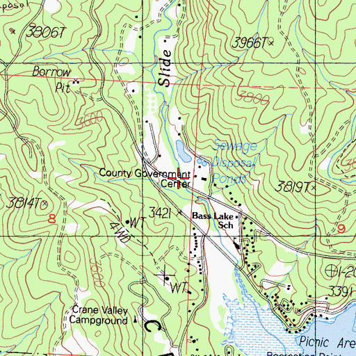 Topographic Map of Madera County Fire Department Station 14, CA