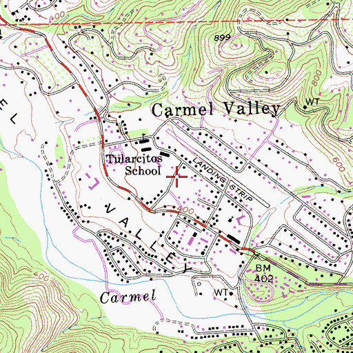 Topographic Map of Carmel Valley Fire Department, CA