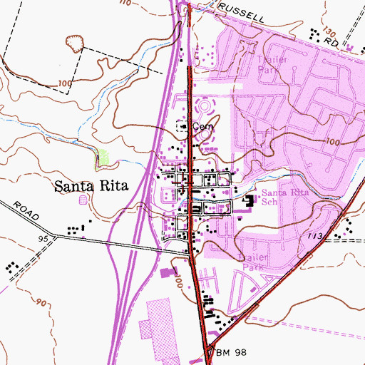Topographic Map of Salinas Fire Department Station 6, CA