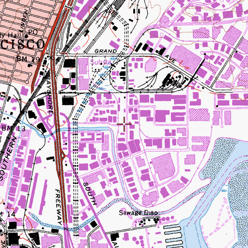Topographic Map of South San Francisco Fire Department Station 62, CA