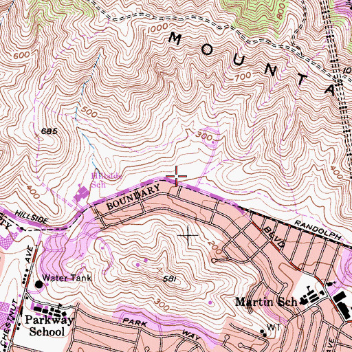 Topographic Map of South San Francisco Fire Department Station 65, CA
