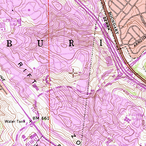 Topographic Map of South San Francisco Fire Department Station 64, CA