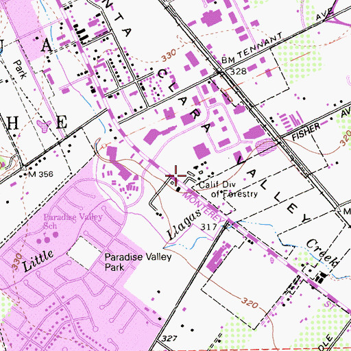 Topographic Map of Department of Forestry and Fire Protection South Santa Clara County Fire District Station 1, CA