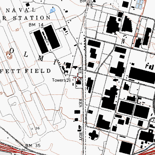 Topographic Map of Lockheed Martin Missile and Space Fire Department, CA