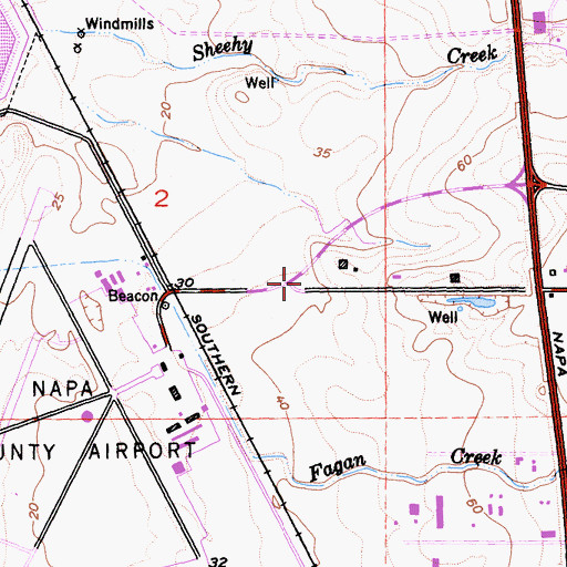 Topographic Map of Napa County Fire Department Station 27 Greenwood Ranch, CA