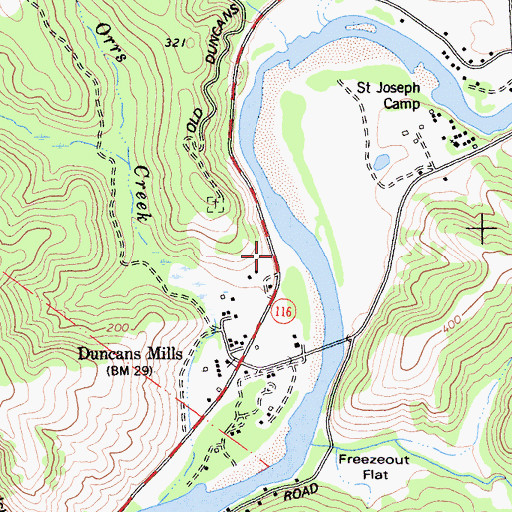 Topographic Map of Monte Rio Fire Protection District Station 2, CA
