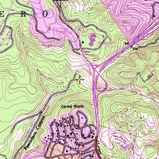 Topographic Map of Department of Forestry and Fire Station Carmel Hill Unit, CA