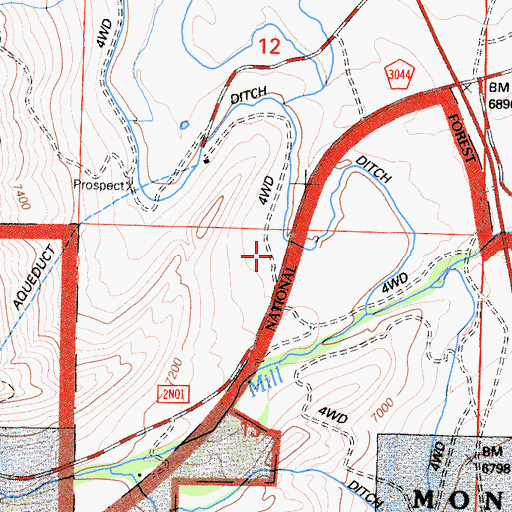 Topographic Map of Bureau of Land Management - Mono Lake Fire Station, CA