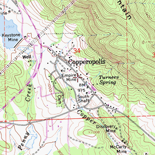 Topographic Map of Department of Forestry and Fire Protection Copperopolis, CA