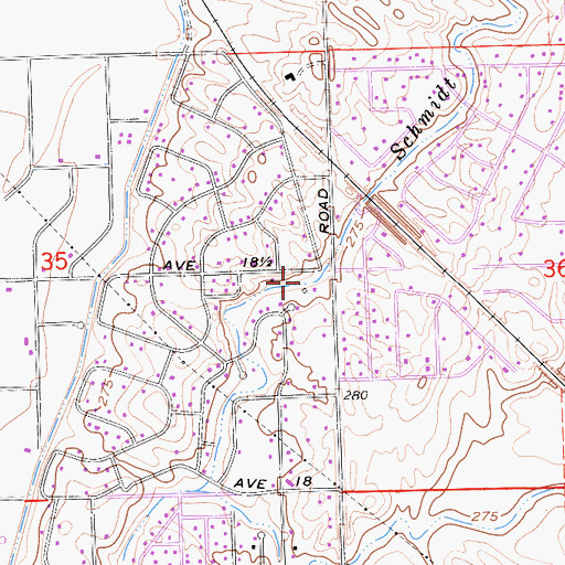 Topographic Map of Madera County Fire Department Station 3, CA