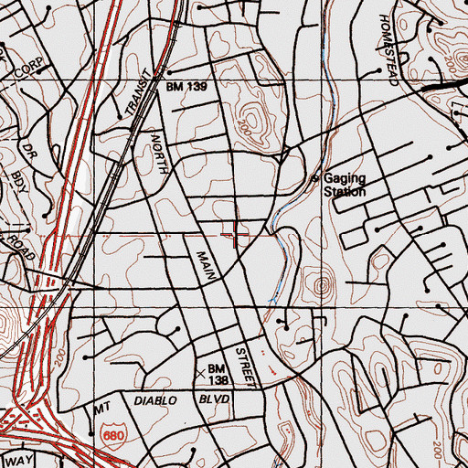 Topographic Map of Contra Costa County Fire Protection District Station 1, CA